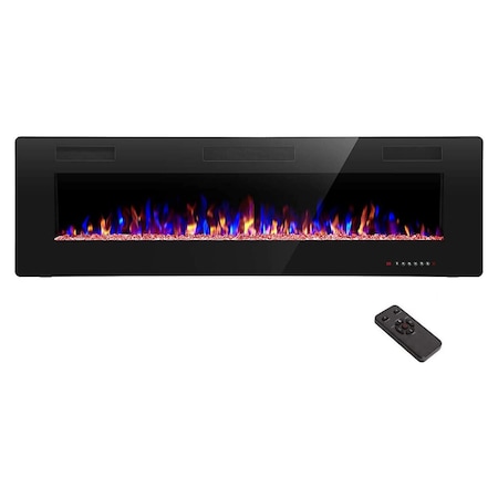 Edendirect 68'' Wall Mounted Electric Fireplace, Remote Control, Timer and Touch Screen, Black 868C3U